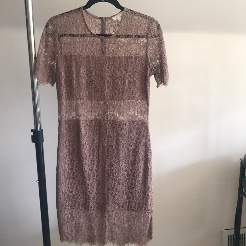 Nordstrom, Grey/Purple, Lace Formal Dress